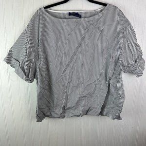 Polo Ralph Lauren‎ Stripe Blouse black and white size XL